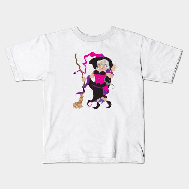 Granny Hex (purple) Kids T-Shirt by The Cuban Witch